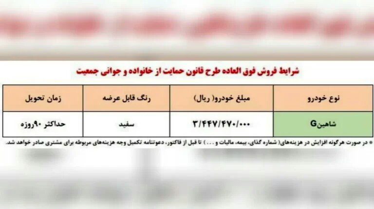 فروش فوری شاهین آغاز شد/ جزئیات