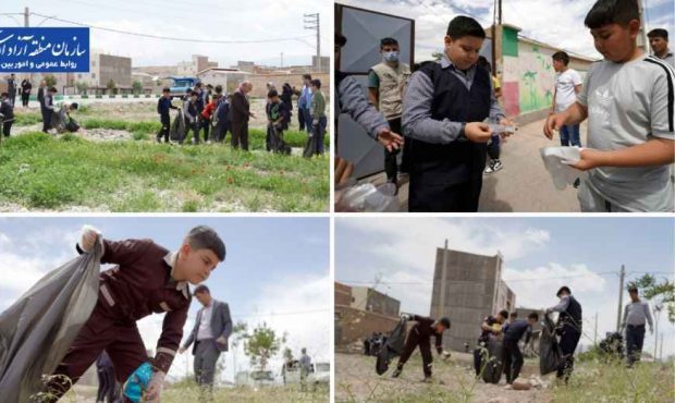 پاکسازی معابر روستای شاهمار ارس با شعار سلامت برای همگان