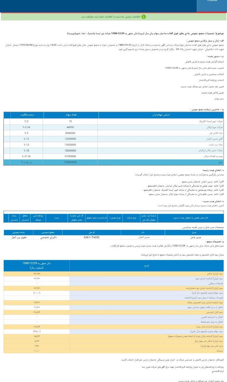 تصمیمات مجمع خنور منتشر شد