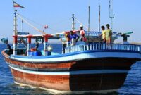 غرق شدن شناور باری در خلیج‌فارس