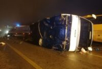 واژگونی اتوبوس در آزادراه زنجان – قزوین با ۲۸ مصدوم