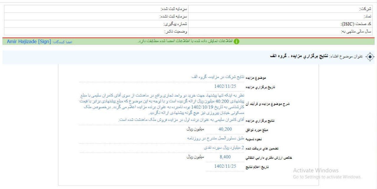 نتایج مزایده ولتجار منتشر شد