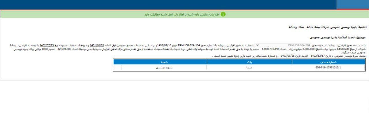 پذیره نویسی وحافظ تمدید شد