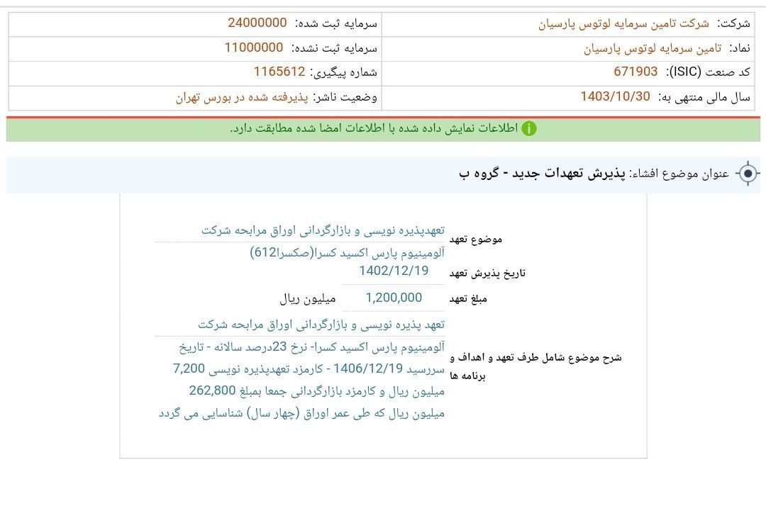 پذیرش تعهدی جدید برای لوتوس