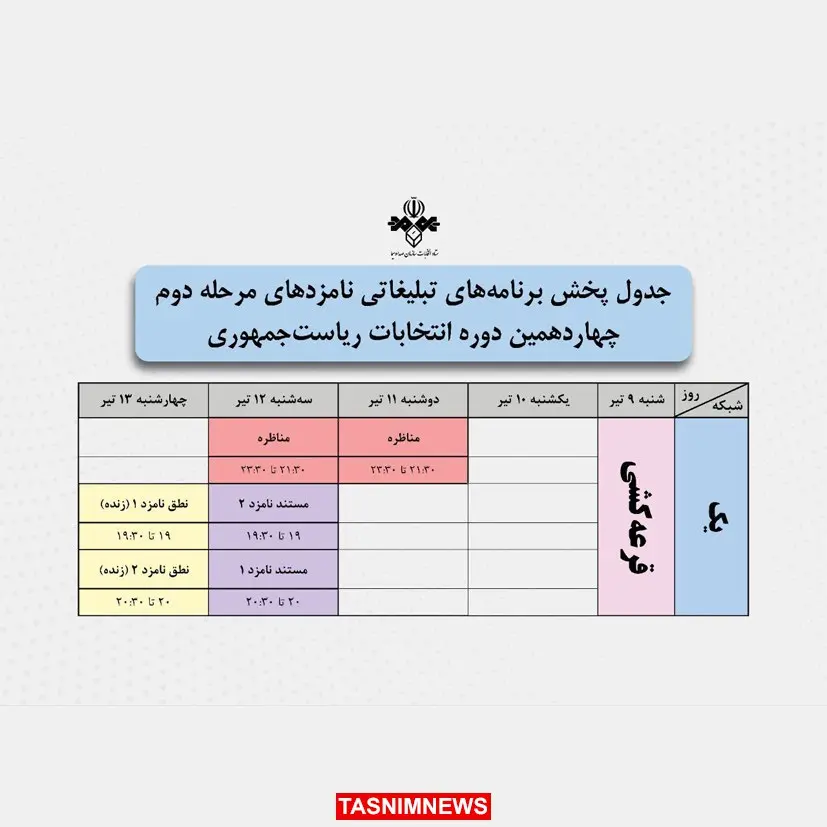 قرعه‌کشی برنامه‌های تبلیغاتی نامزدها برگزار شد
