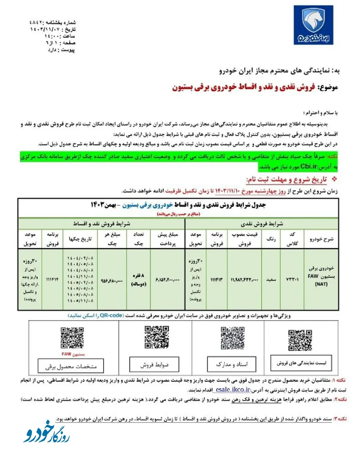 ایرانخودرو بدون قرعه