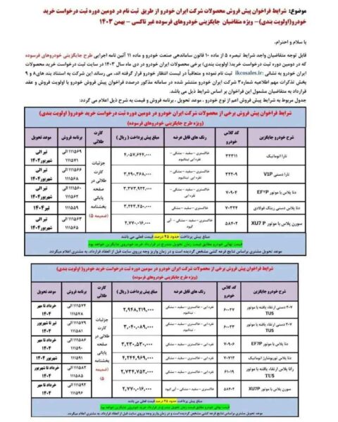 فرصت جدید برای مالکان خودروهای فرسوده؛ ثبت نام پیش فروش ایران خودرو