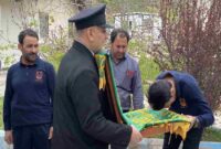 حضور خادمین و پرچم بارگاه رضوی در معدن مس سونگون