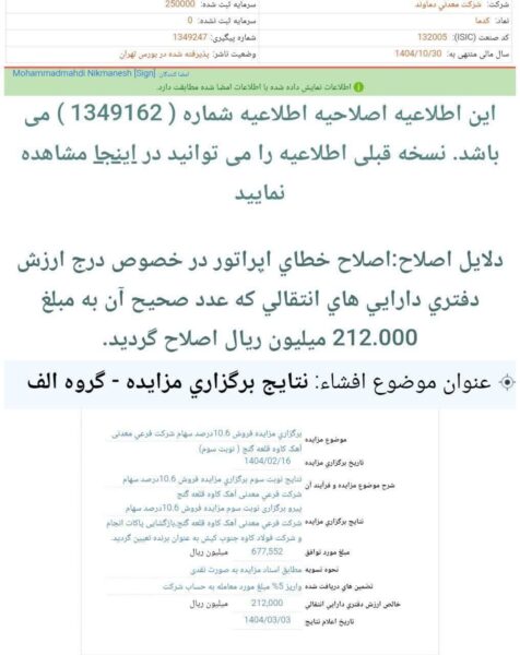 کدال کدما | واگذاری سهام شرکت فرعی