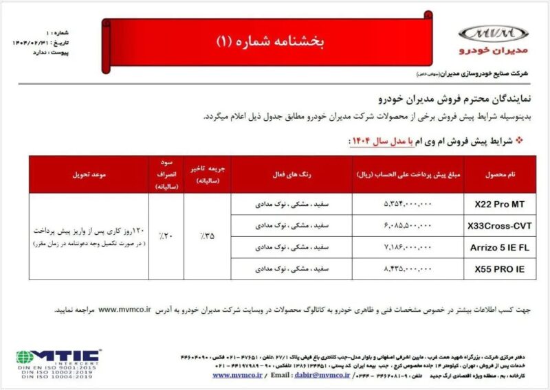 آغاز فروش جدید مدیران خودرو؛ جزئیات پیش‌ پرداخت و زمان تحویل مشخص شد