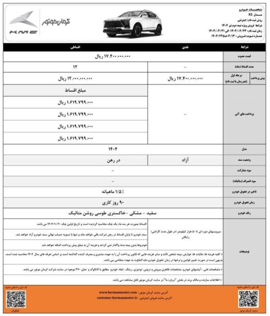 کرمان موتور مرحله جدید فروش KMC X5 را آغاز می‌ کند + جزئیات