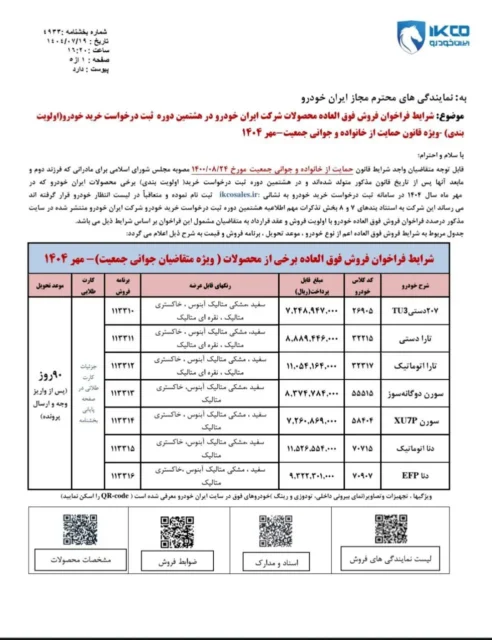 پیش‌ فروش و فروش فوری ایران خودرو ویژه مادران آغاز شد + جزئیات 