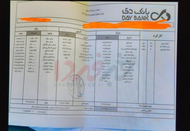 فیش حقوقی عجیب کارمند بانک دی + عکس