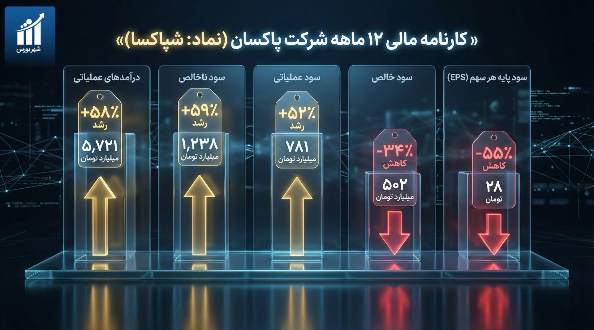 بررسی کارنامه 12 ماهه پاکسان/ سقوط ۳۴ درصدی سود خالص شپاکسا
